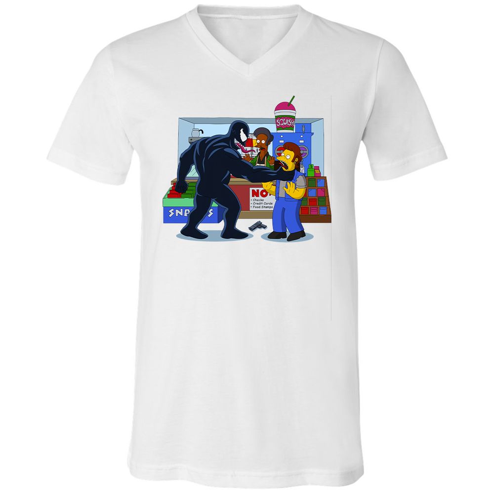 Unisex V-Neck T-Shirt - MQZKJBHY - White - 5