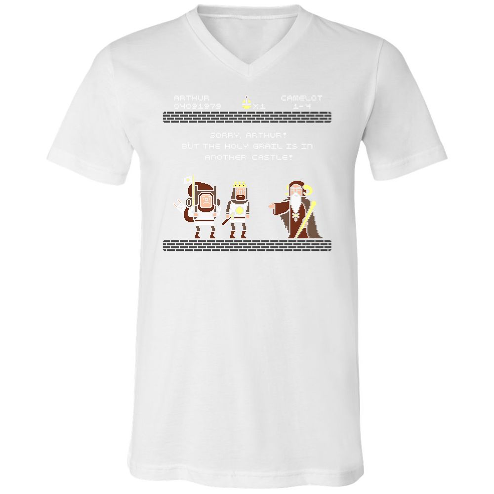 Unisex V-Neck T-Shirt - X5DE8QHY - White - 5