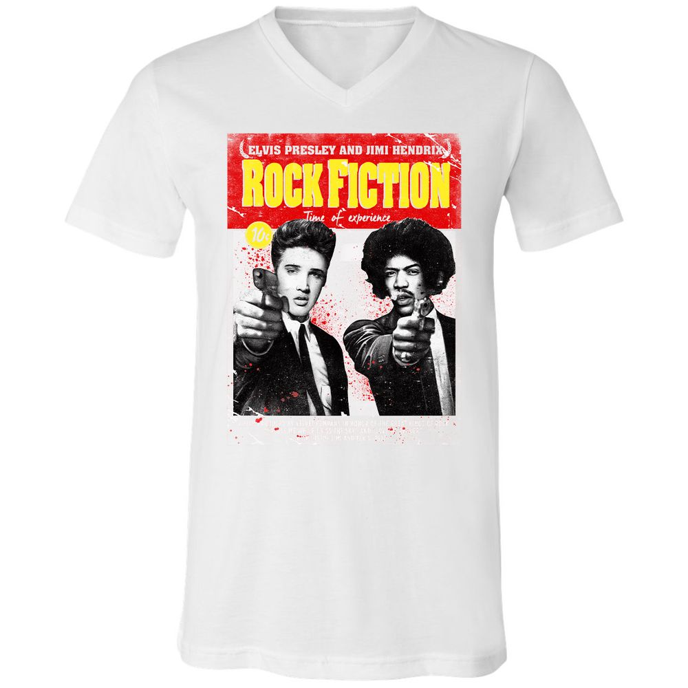 Unisex V-Neck T-Shirt - RVK7JQ5X - White - 5