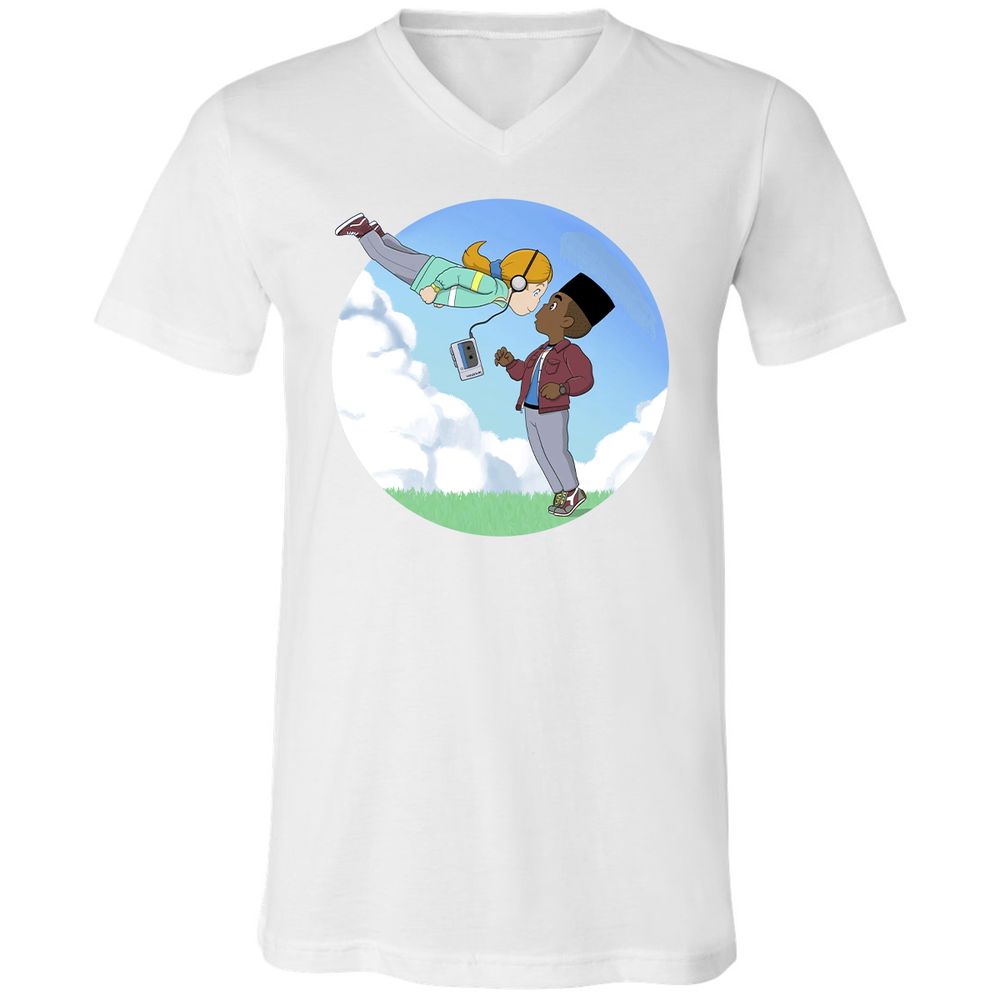 Unisex V-Neck T-Shirt - YQL1LWXH - White - 5