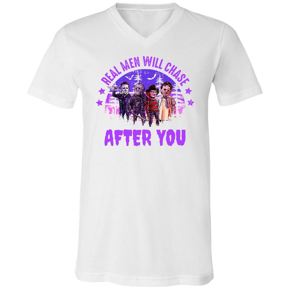 Unisex V-Neck T-Shirt - VSSS5LZD - White - 5