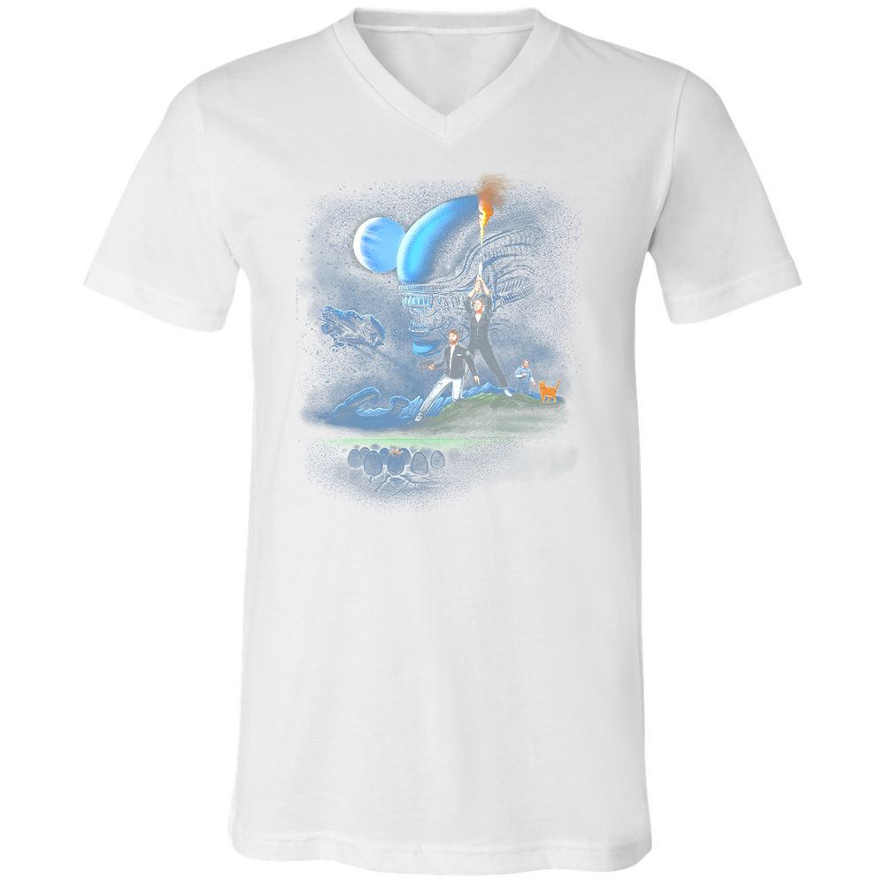 Unisex V-Neck T-Shirt - DJBBM2E9 - White - 5