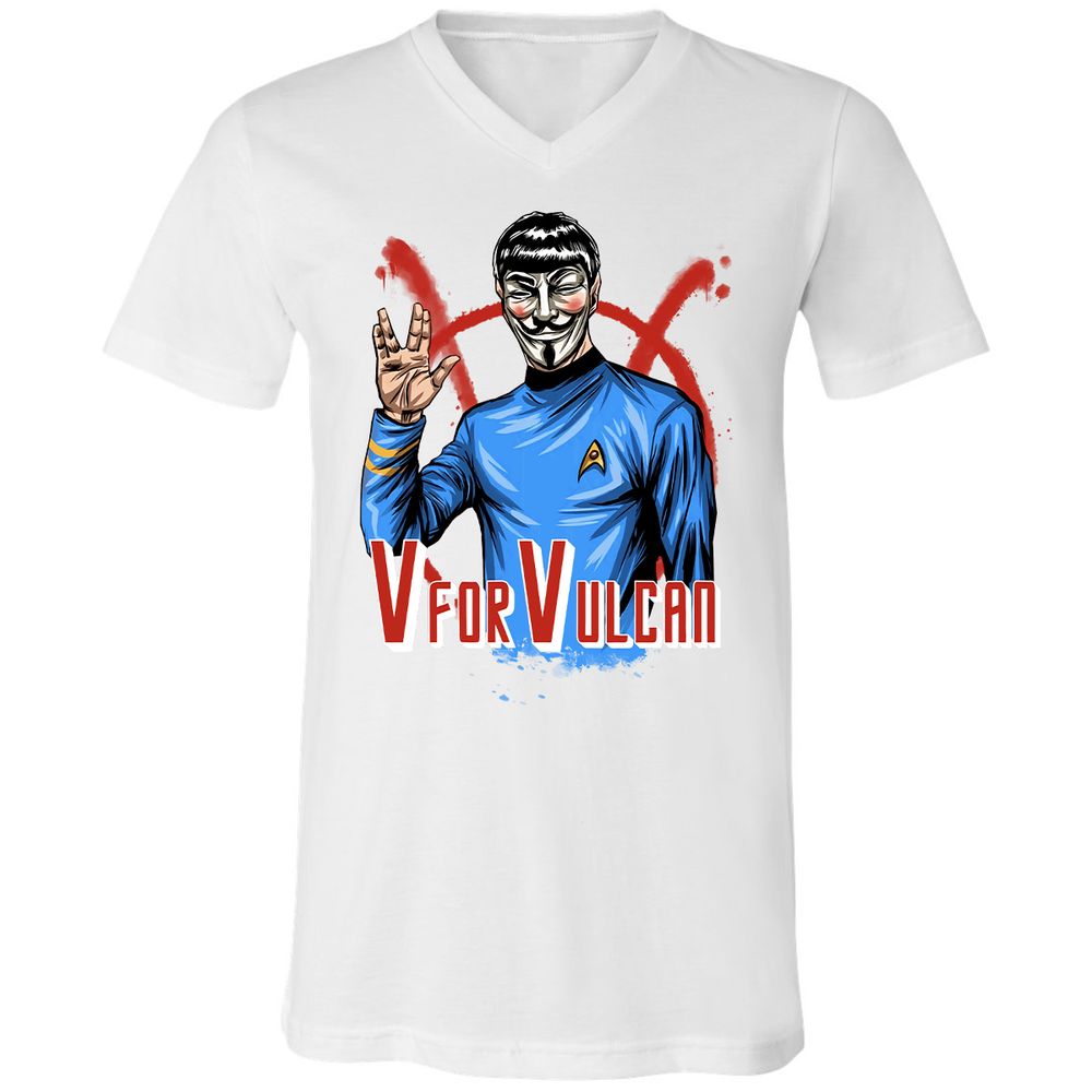 Unisex V-Neck T-Shirt - ZFHQZ5T9 - White - 5