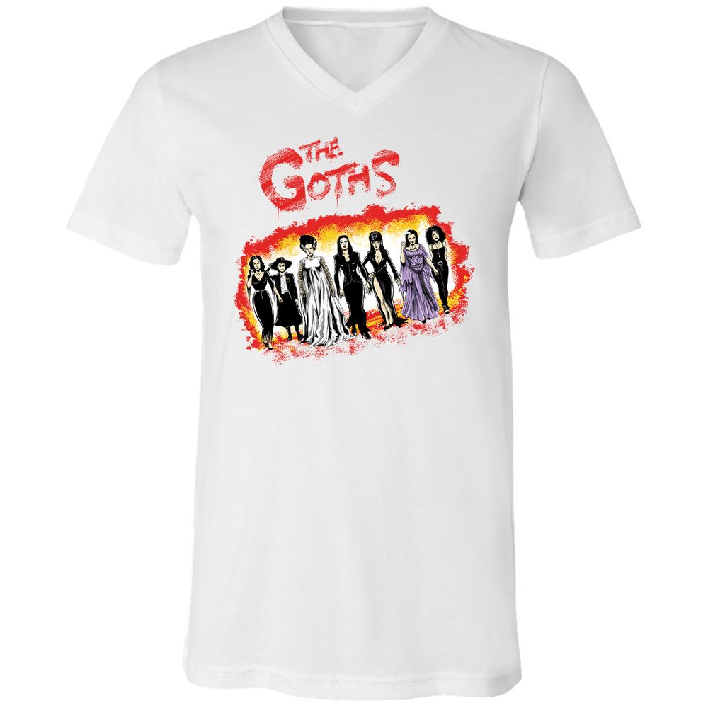 Unisex V-Neck T-Shirt - B7JH9KRL - White - 5
