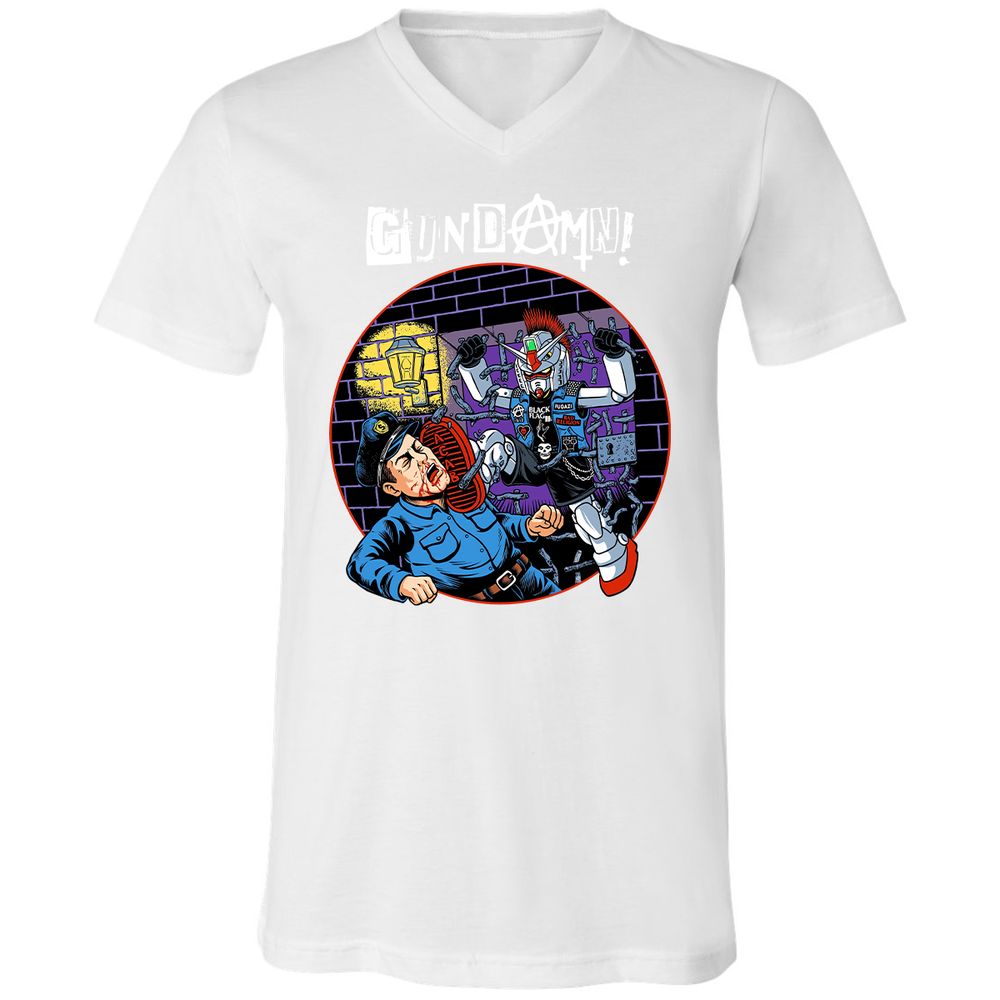 Unisex V-Neck T-Shirt - ZL4MBJFX - White - 5