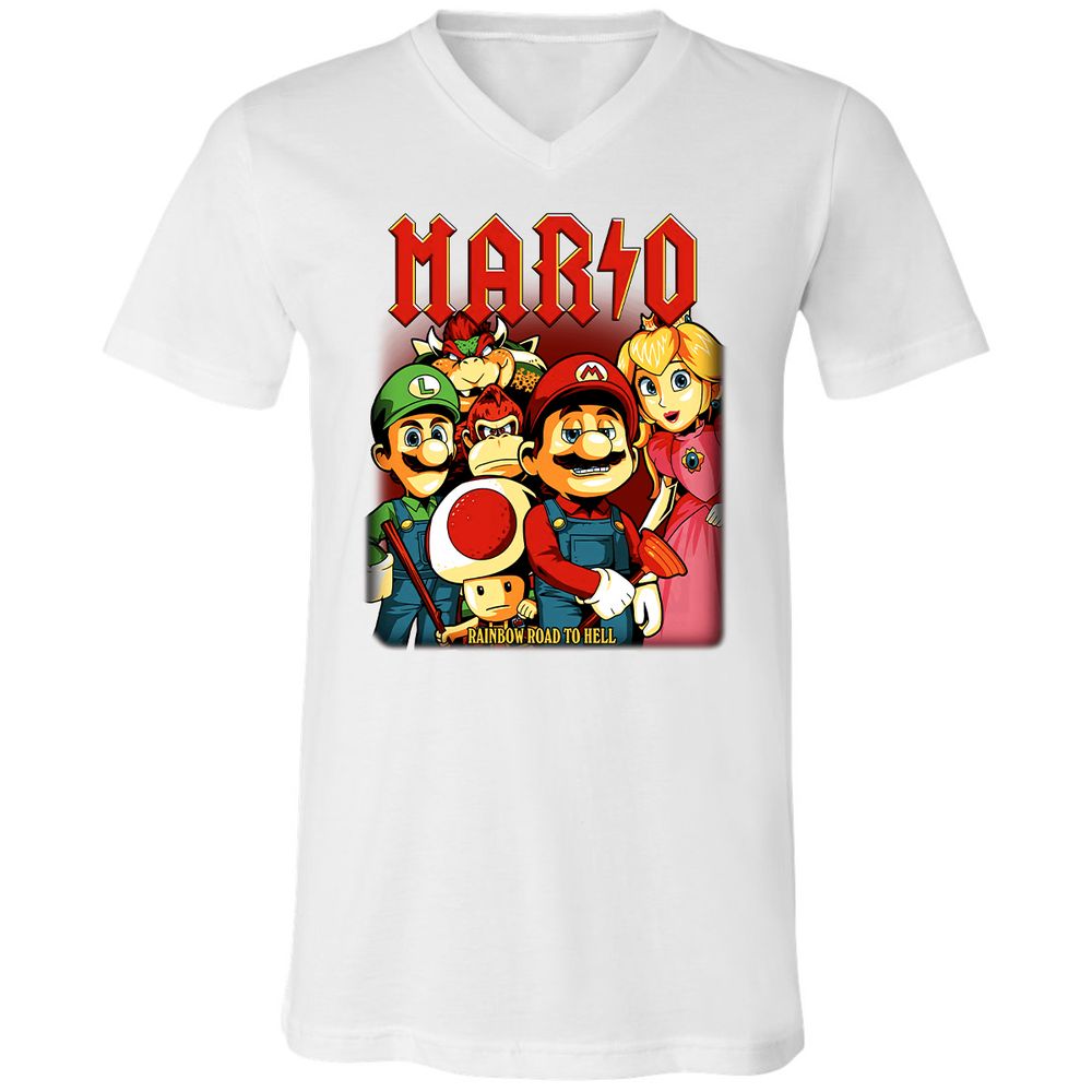 Unisex V-Neck T-Shirt - HJHXGP9C - White - 5