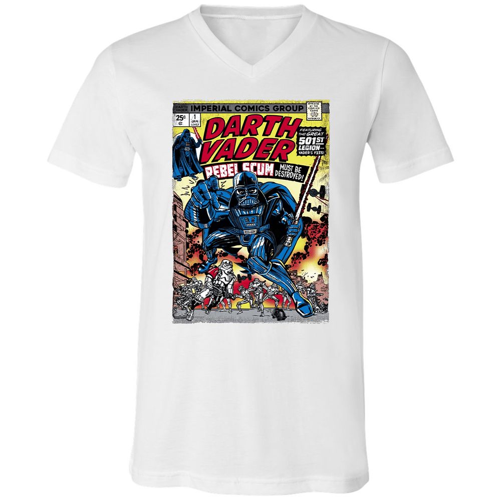 Unisex V-Neck T-Shirt - SB6UK3FJ - White - 5