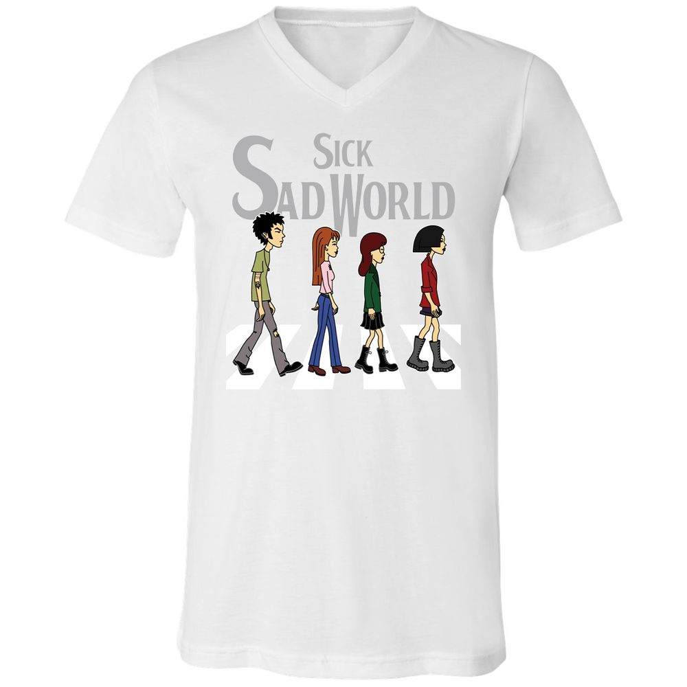 Unisex V-Neck T-Shirt - X9BUZHRT - White - 5