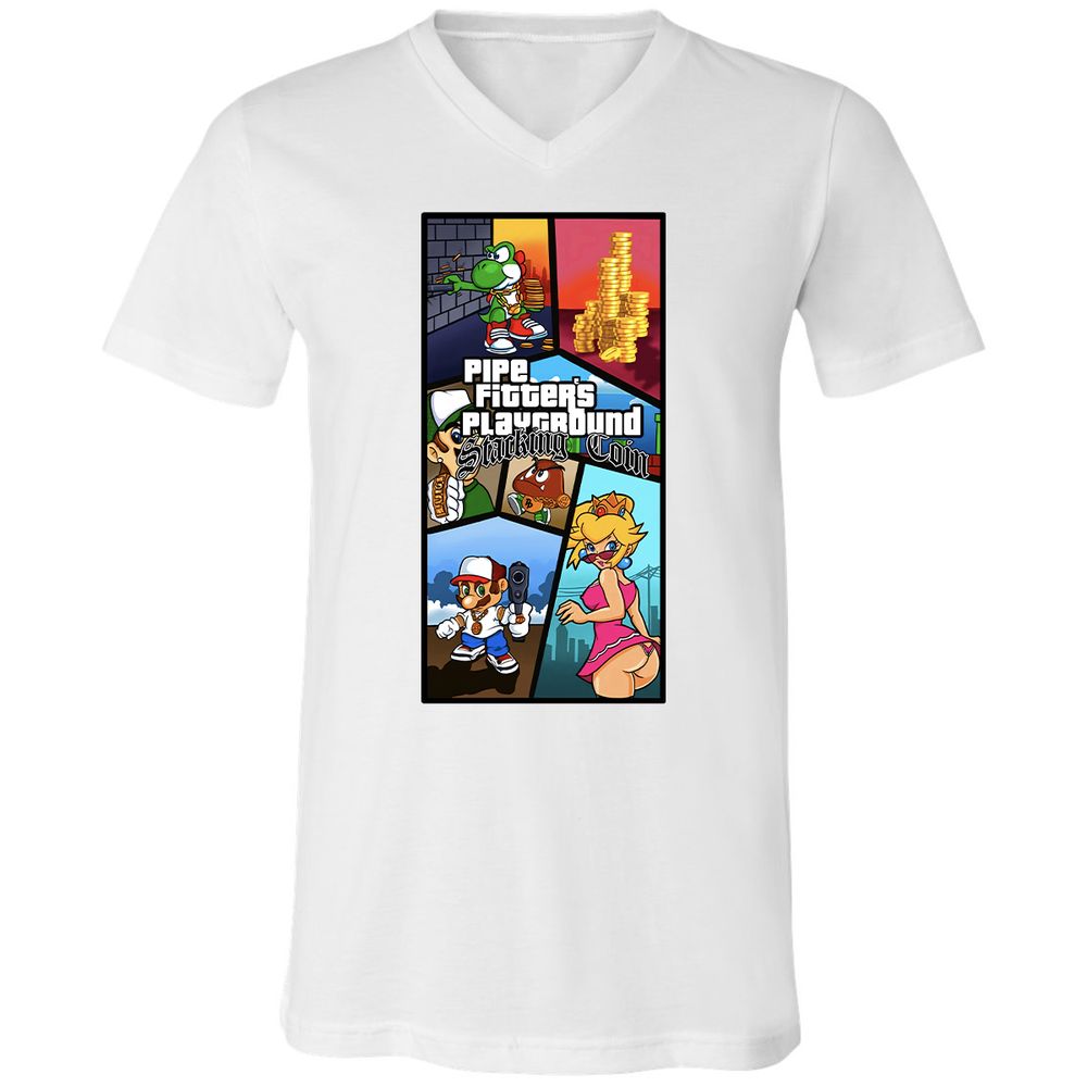 Unisex V-Neck T-Shirt - DYXCW3KN - White - 5
