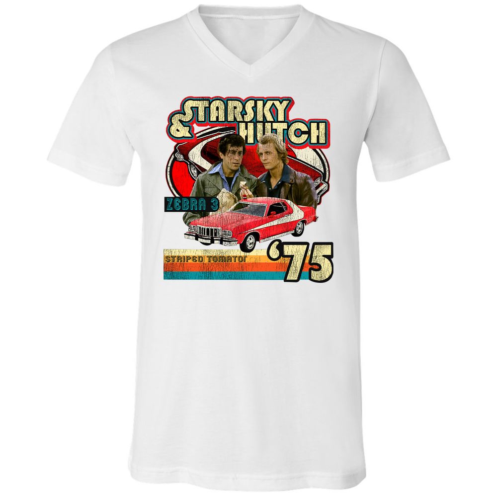 Unisex V-Neck T-Shirt - WKST1ZDU - White - 5