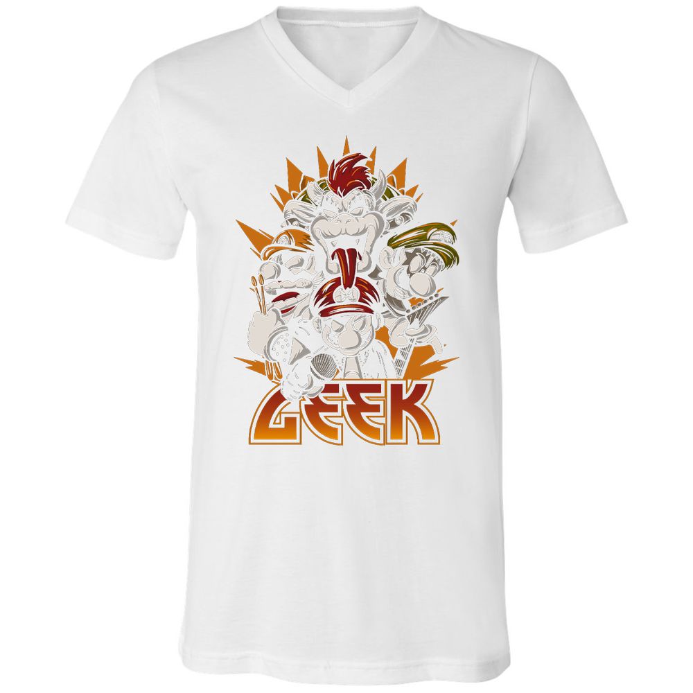 Unisex V-Neck T-Shirt - QZHASNWA - White - 5