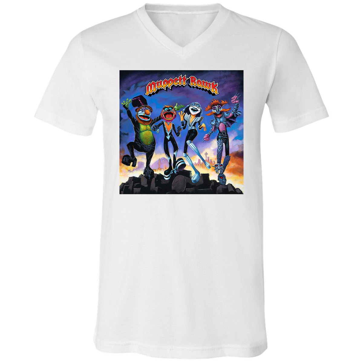 Unisex V-Neck T-Shirt - 69Q75Z5B - White - 5