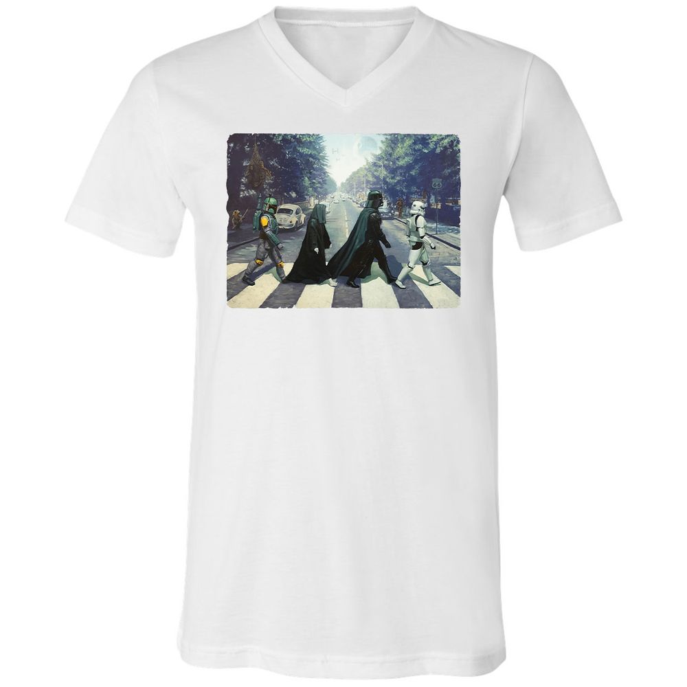Unisex V-Neck T-Shirt - KT87ND3C - White - 5