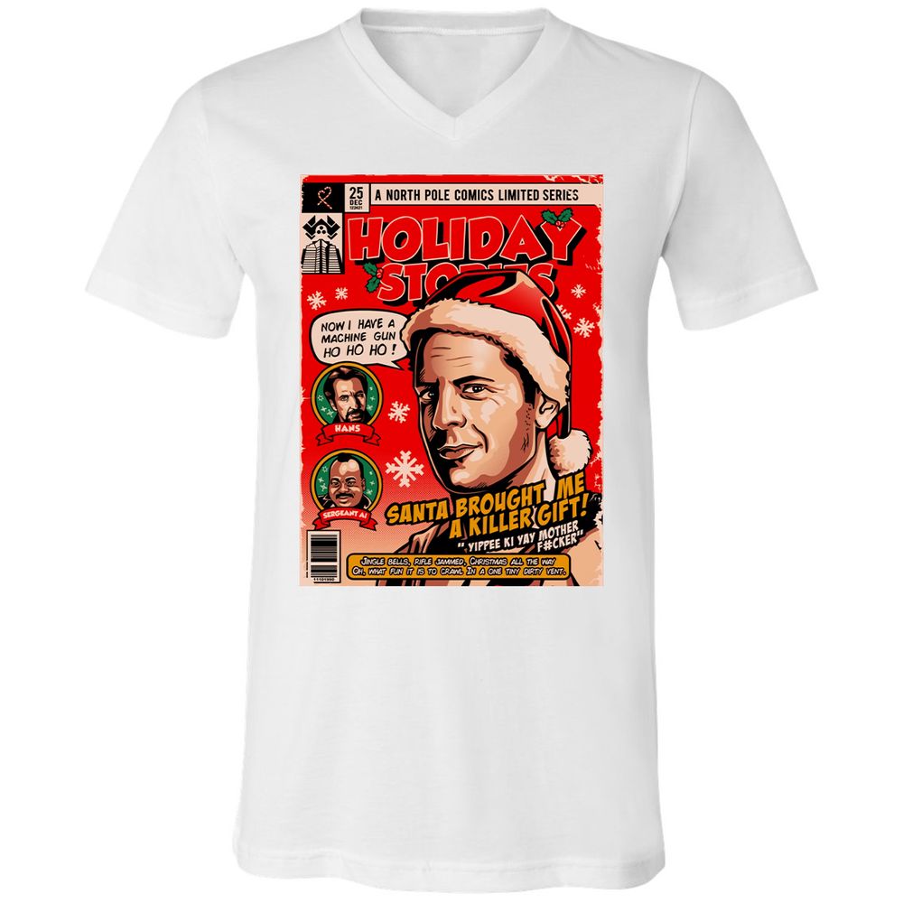 Unisex V-Neck T-Shirt - B8TQ1C52 - White - 5
