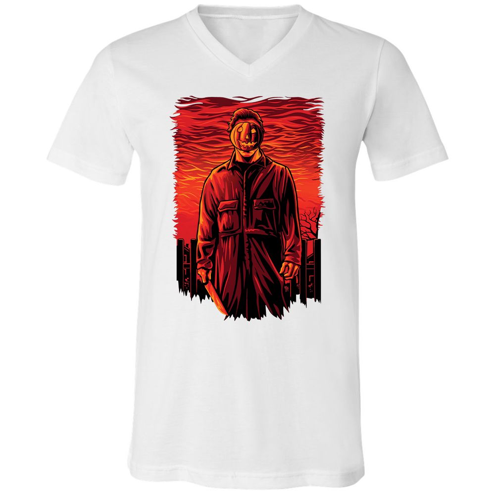 Unisex V-Neck T-Shirt - F22K7U5P - White - 5