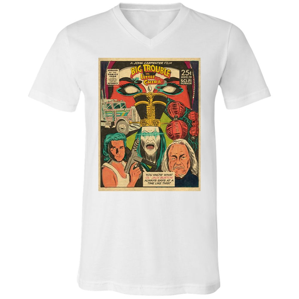 Unisex V-Neck T-Shirt - XYU8TWD1 - White - 5