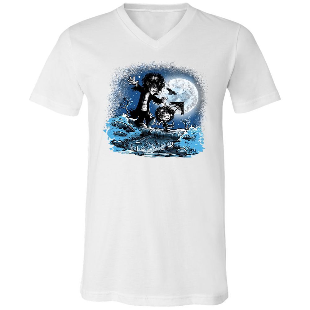 Unisex V-Neck T-Shirt - KNE63WYW - White - 5