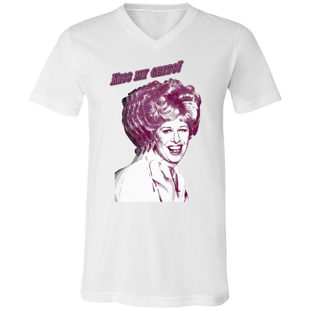 Unisex V-Neck T-Shirt - 4VBJBC7T - White - 5