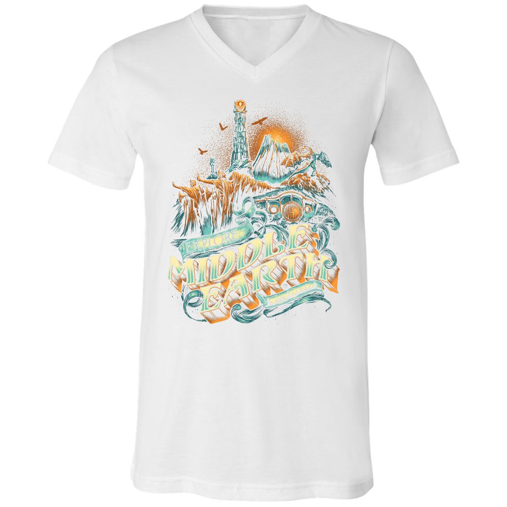 Unisex V-Neck T-Shirt - GPWNLLCR - White - 5