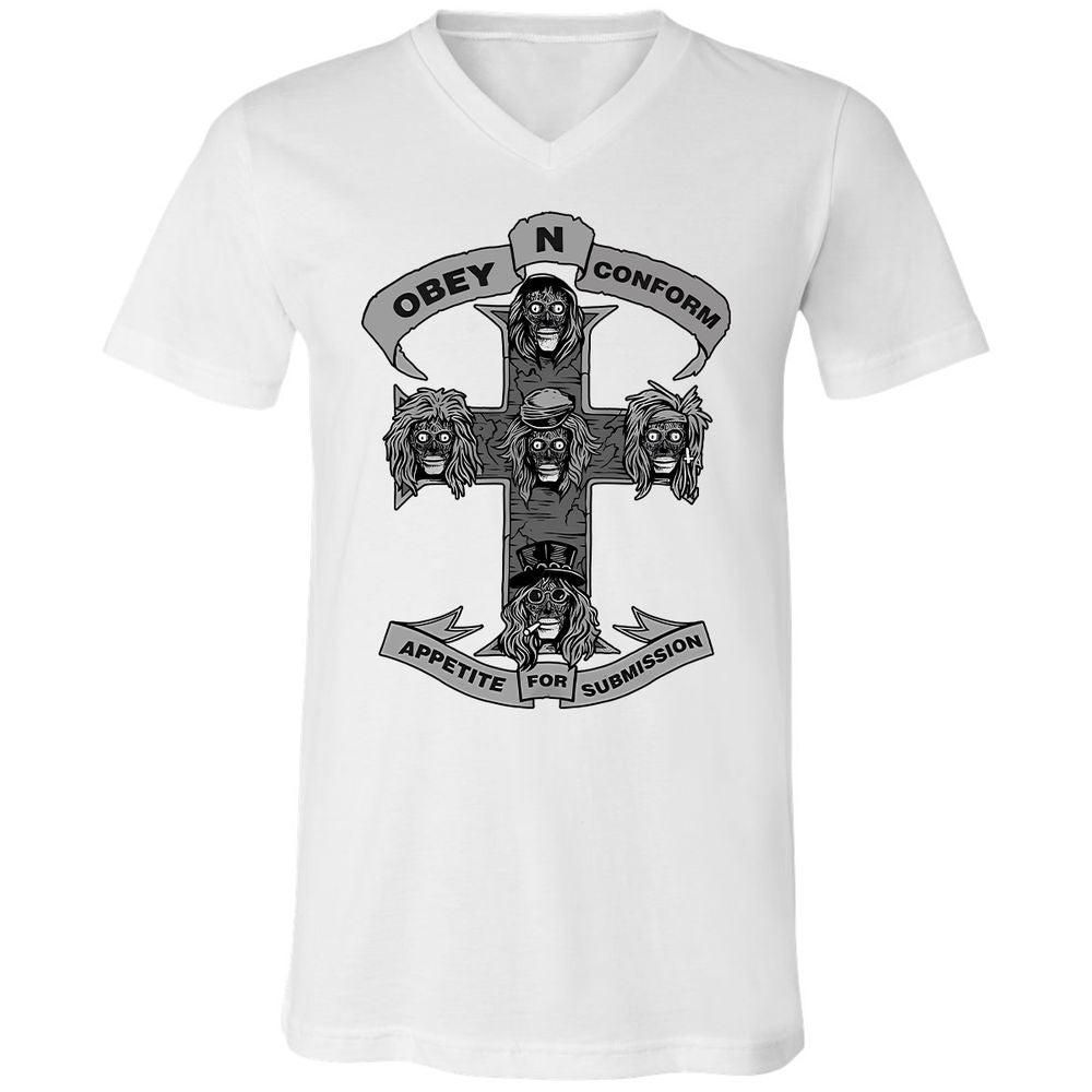 Unisex V-Neck T-Shirt - 83P2CZXJ - White - 5