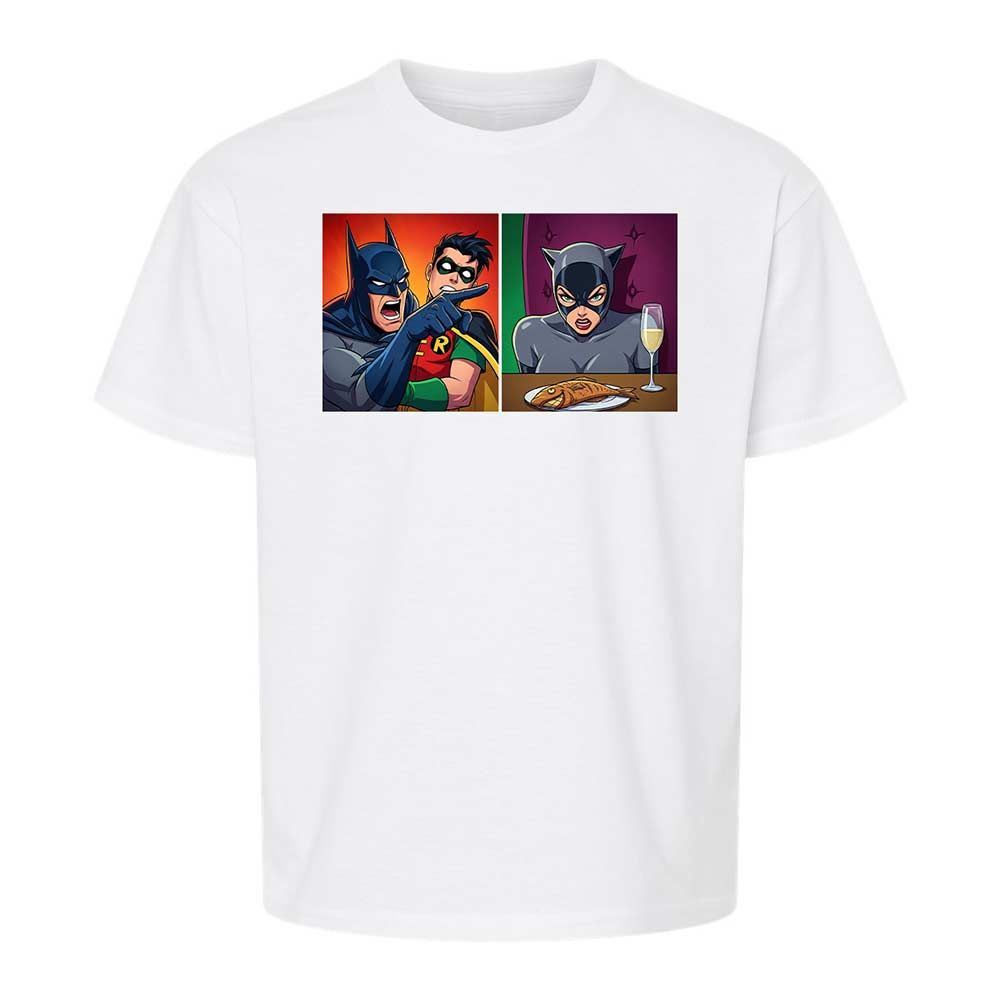 Bat Yelling at Catwoman - White - 5
