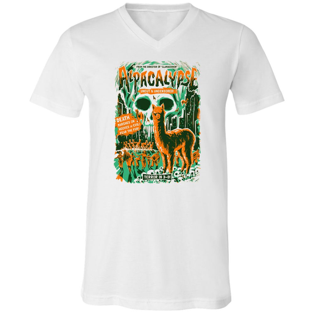 Unisex V-Neck T-Shirt - ASVZRE4L - White - 5