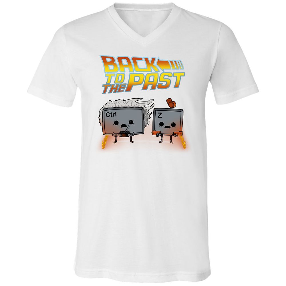 Unisex V-Neck T-Shirt - 8Y6F1LN1 - White - 5