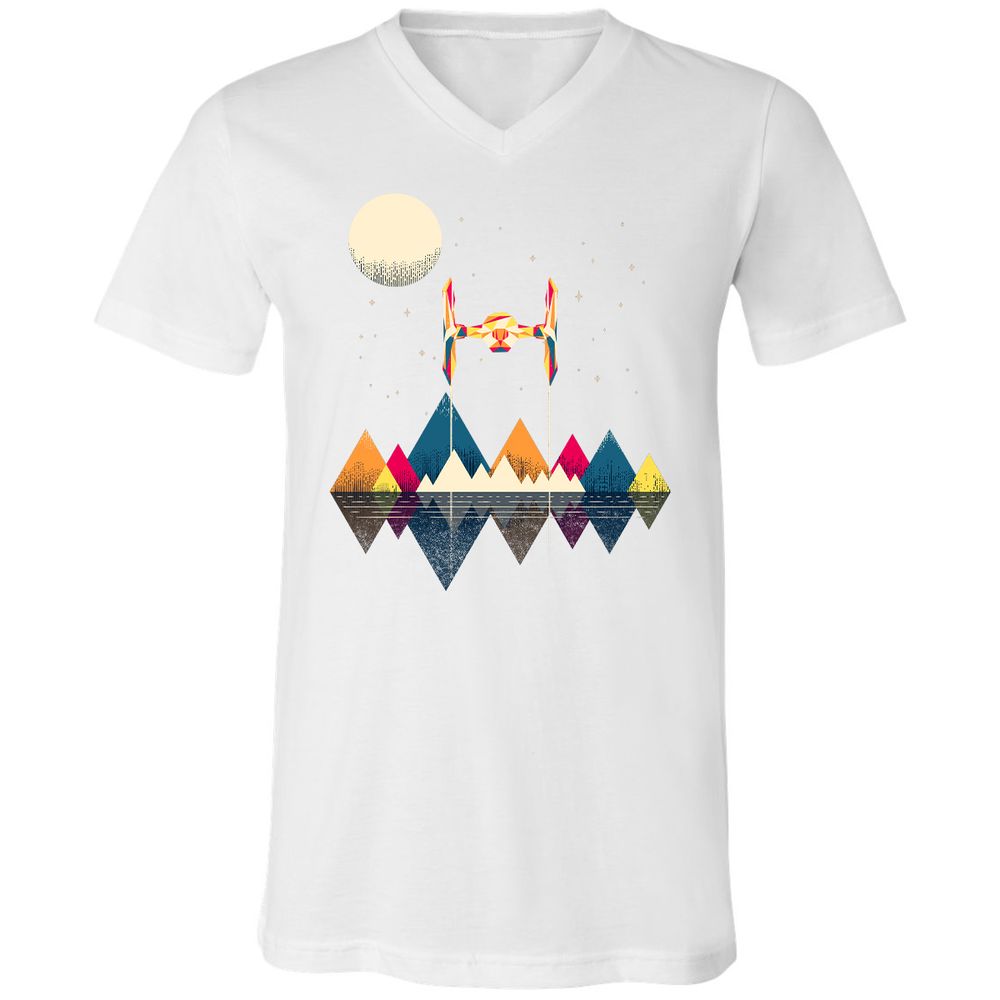 Unisex V-Neck T-Shirt - NPQAH1K7 - White - 5