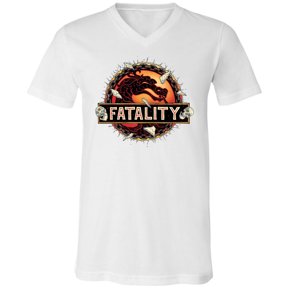 Unisex V-Neck T-Shirt - 4S9BQ194 - White - 5