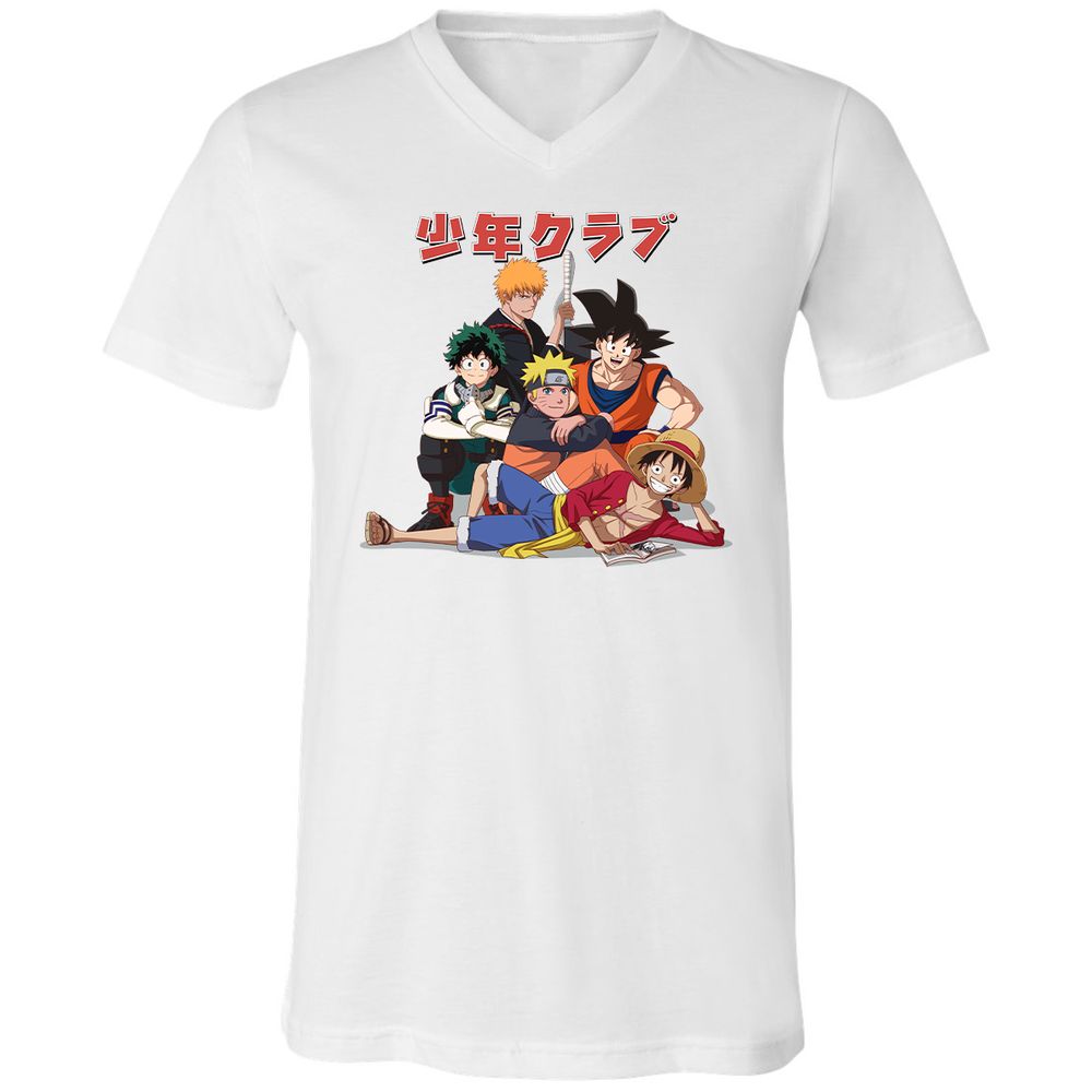 Unisex V-Neck T-Shirt - B54SA8AQ - White - 5