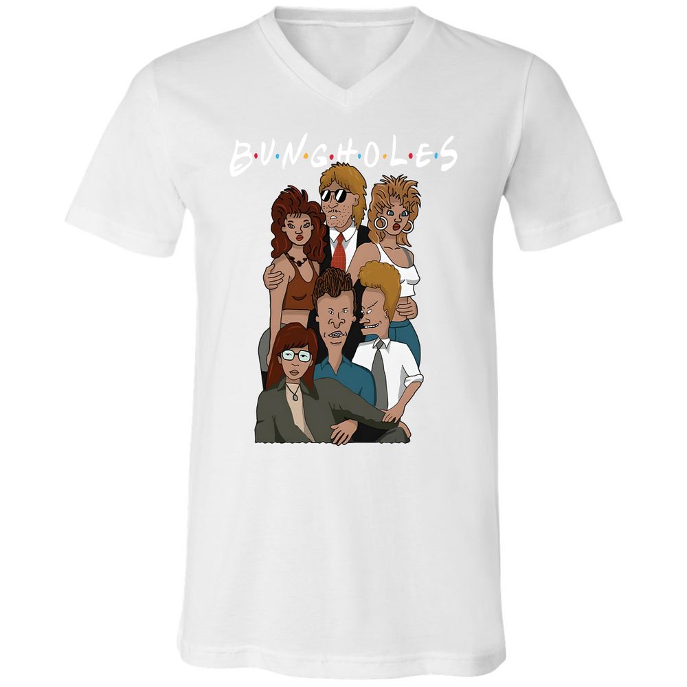 Unisex V-Neck T-Shirt - JX19L8NC - White - 5