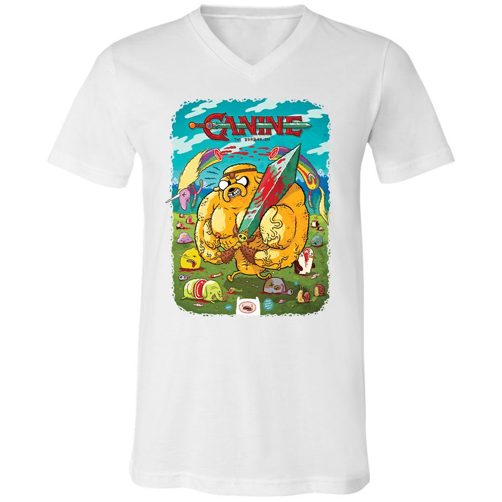 Unisex V-Neck T-Shirt - 4C6LXY9K - White - 5