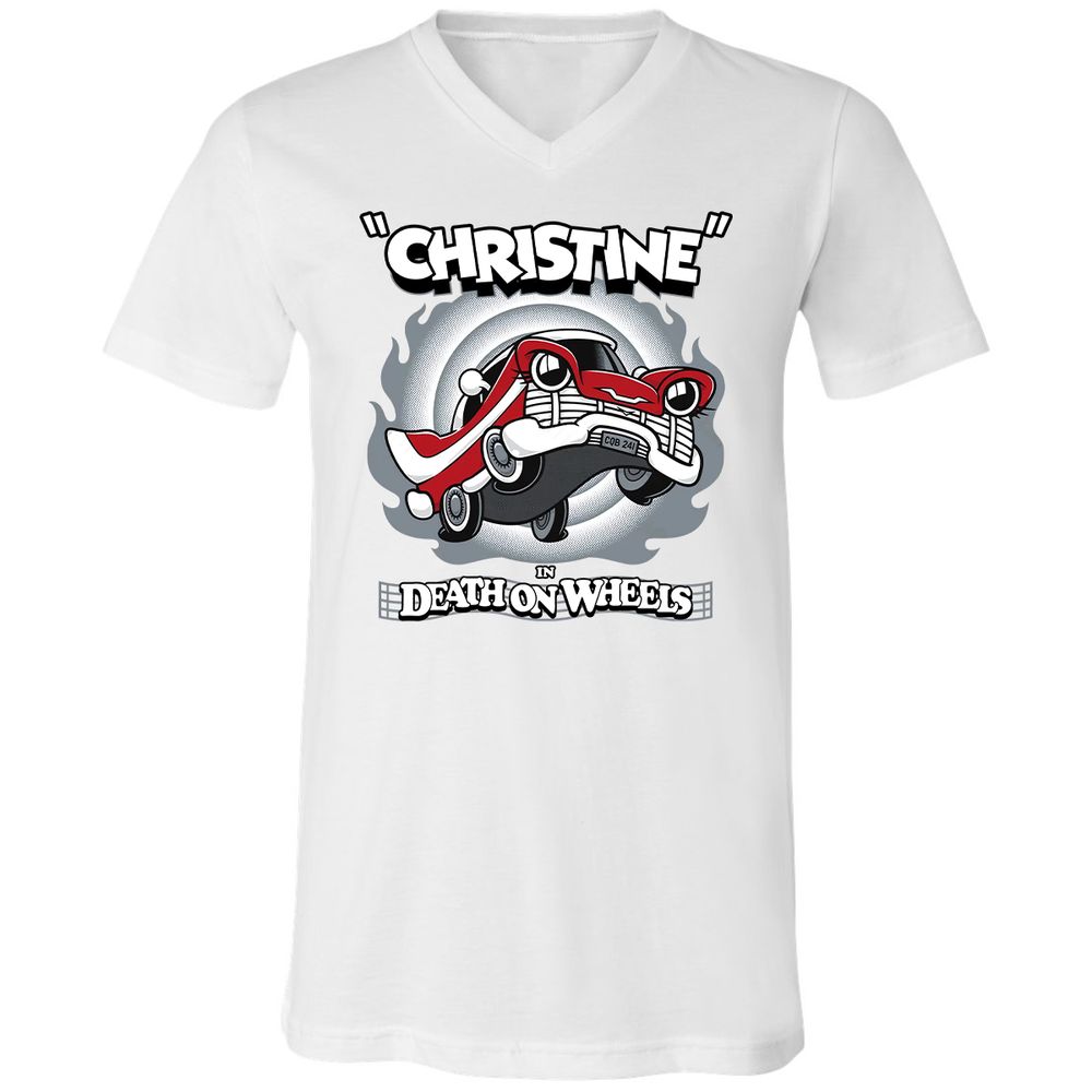 Unisex V-Neck T-Shirt - HTDZKFAT - White - 5