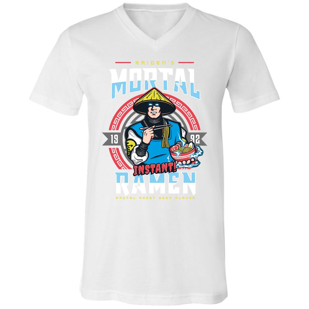 Unisex V-Neck T-Shirt - FFD3AUKJ - White - 5