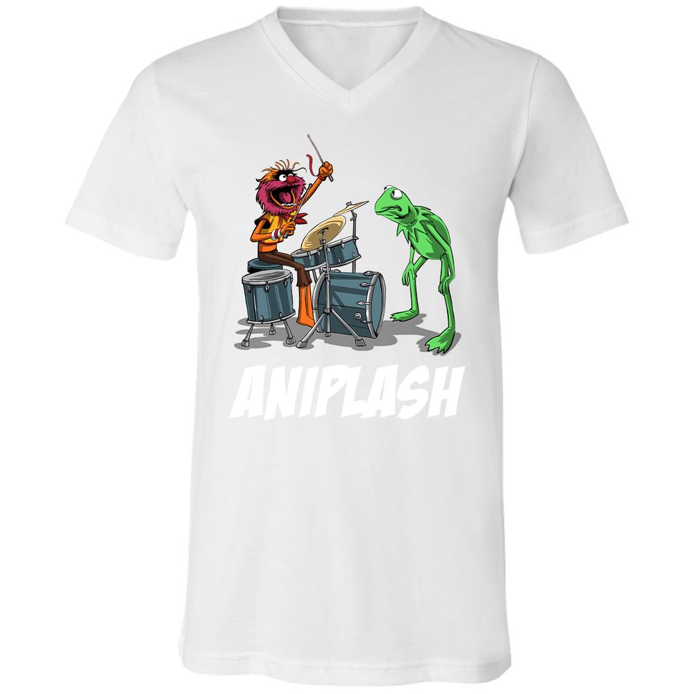 Unisex V-Neck T-Shirt - T6JSM8SV - White - 5