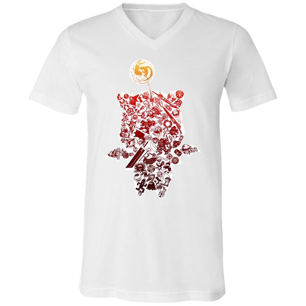 Unisex V-Neck T-Shirt - R8ME22Q8 - White - 5