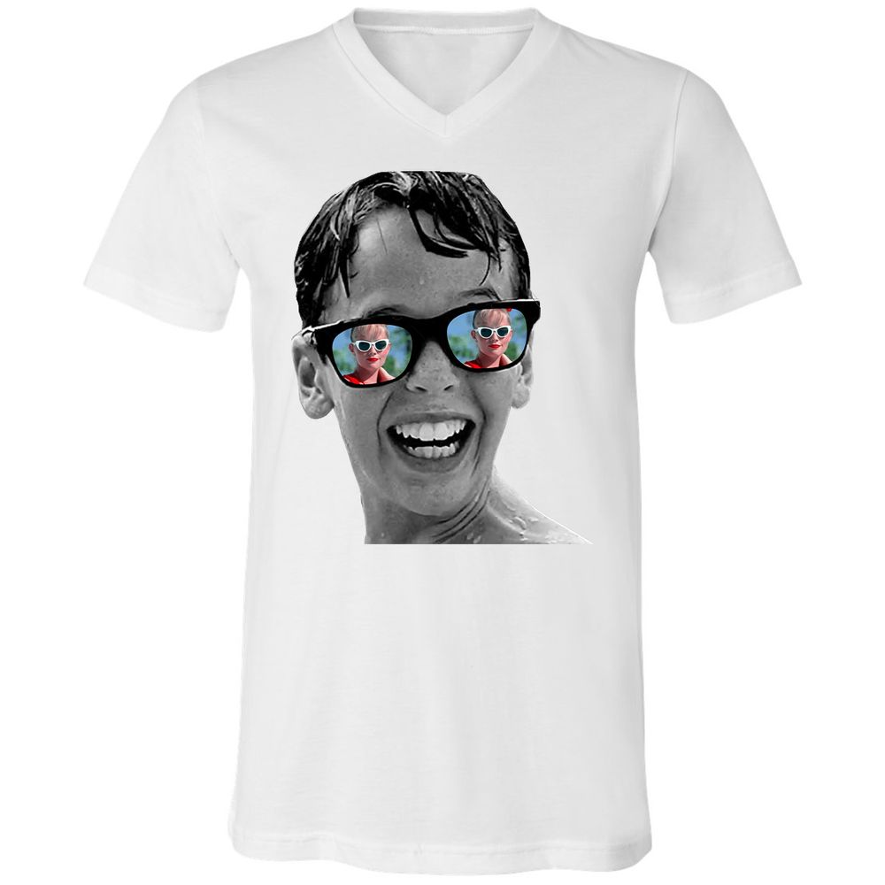 Unisex V-Neck T-Shirt - DGPL9E3P - White - 5
