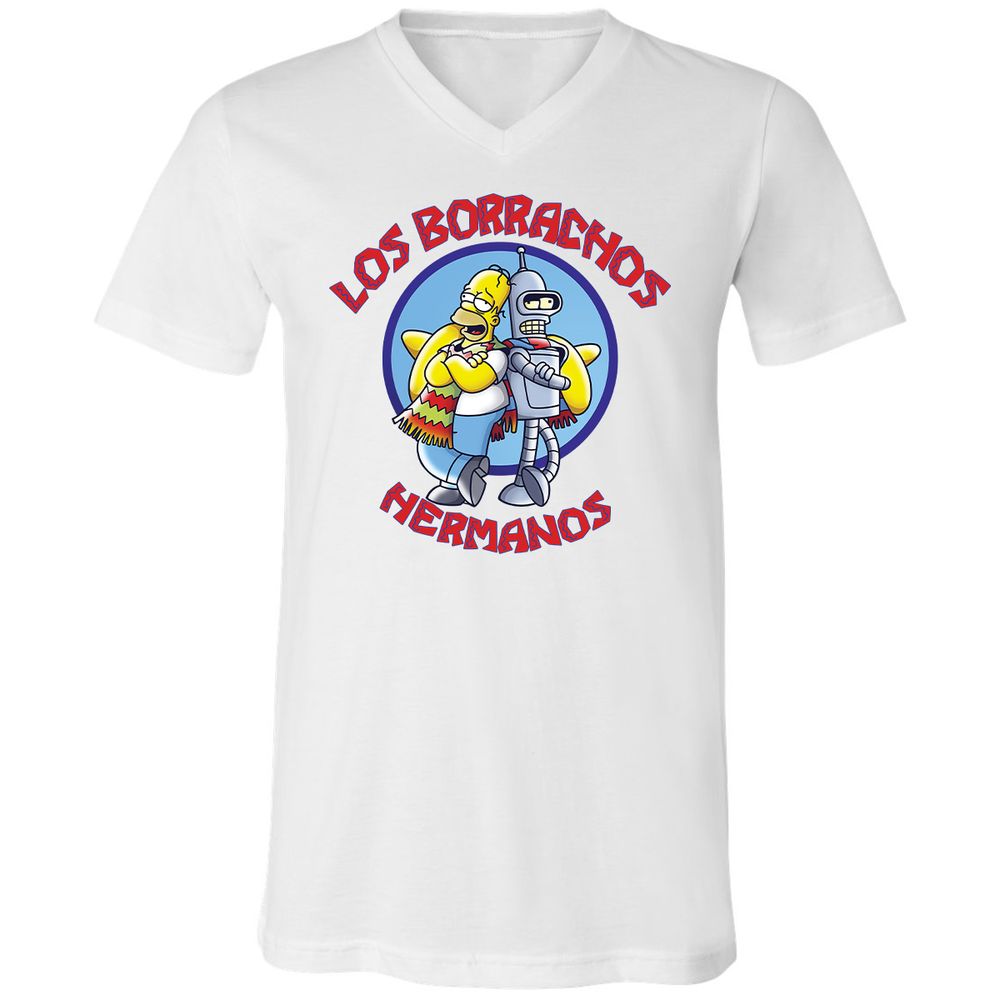 Unisex V-Neck T-Shirt - 3T54S7RJ - White - 5
