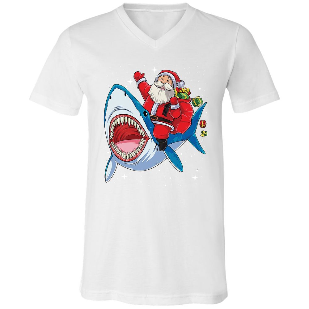 Unisex V-Neck T-Shirt - QE6P68LP - White - 5