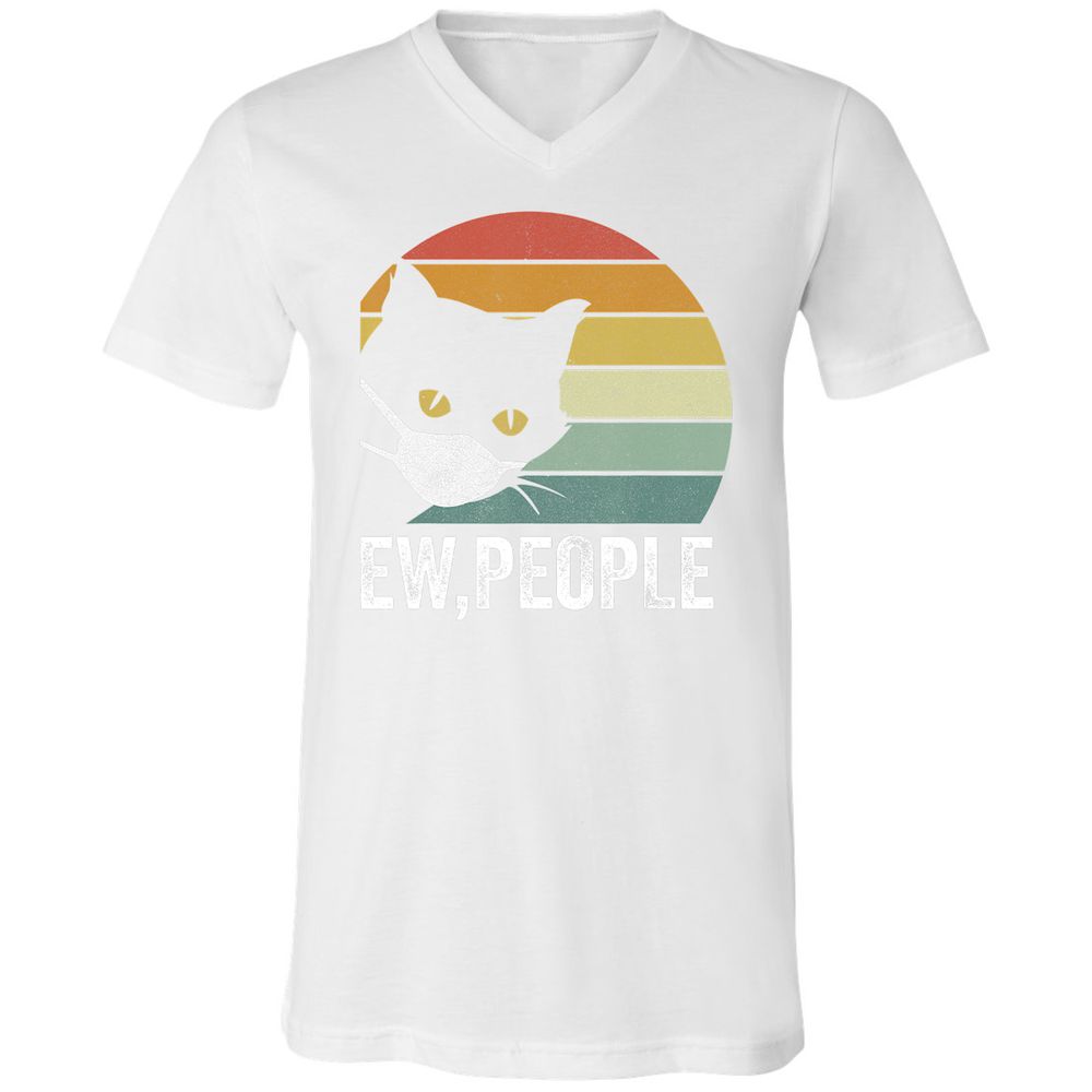 Unisex V-Neck T-Shirt - 89UZW9LN - White - 5