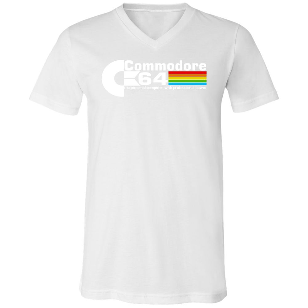 Unisex V-Neck T-Shirt - QE6GK54M - White - 5