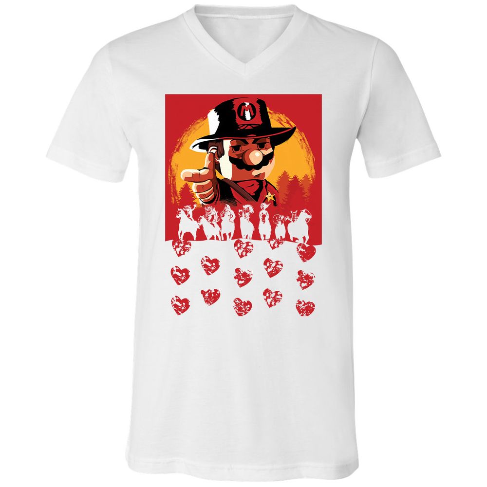 Unisex V-Neck T-Shirt - QTV11C72 - White - 5
