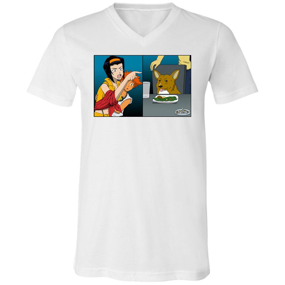 Unisex V-Neck T-Shirt - XVKXJB5G - White - 5