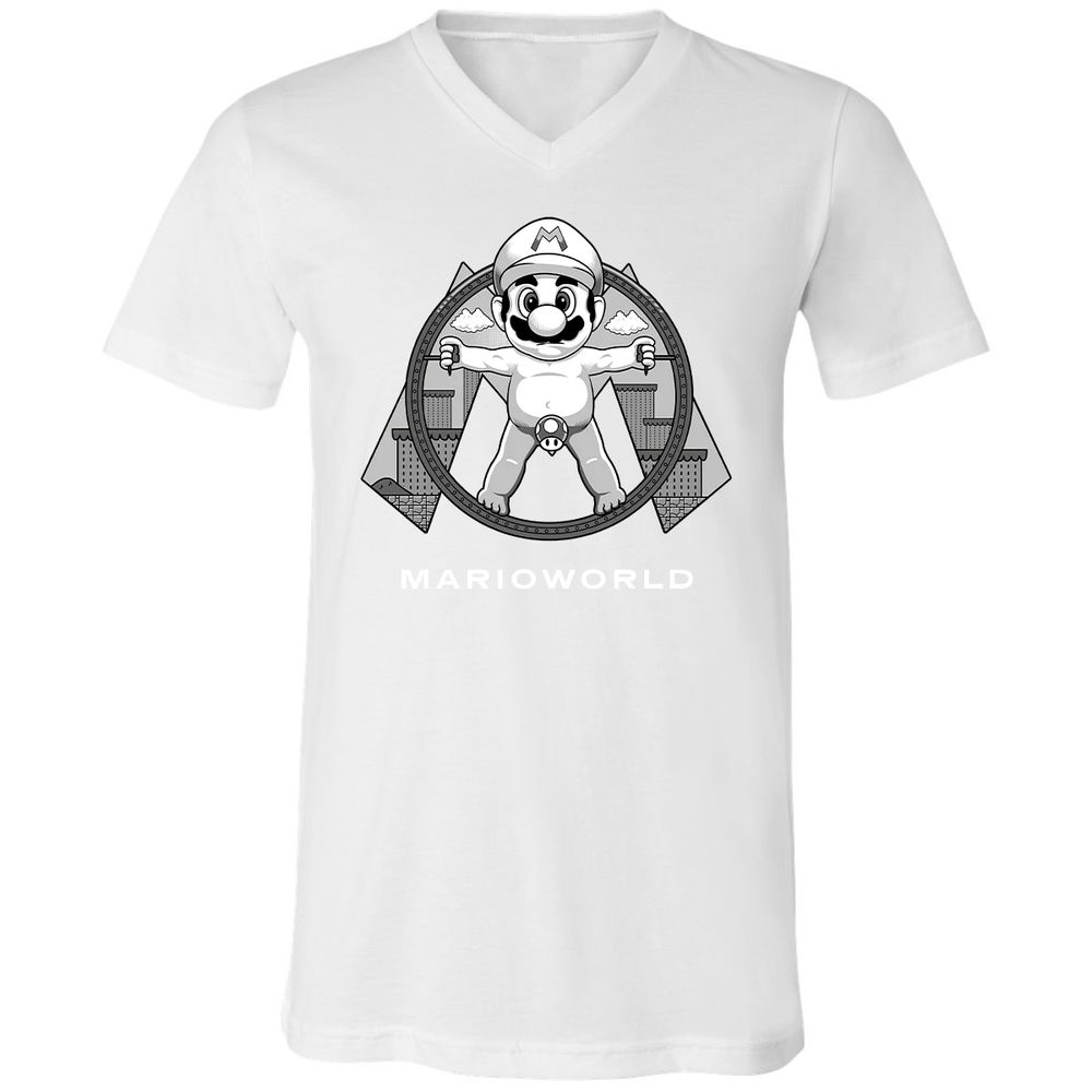 Unisex V-Neck T-Shirt - QM9CYN89 - White - 5