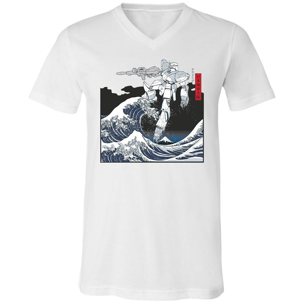 Unisex V-Neck T-Shirt - QGP94BTU - White - 5