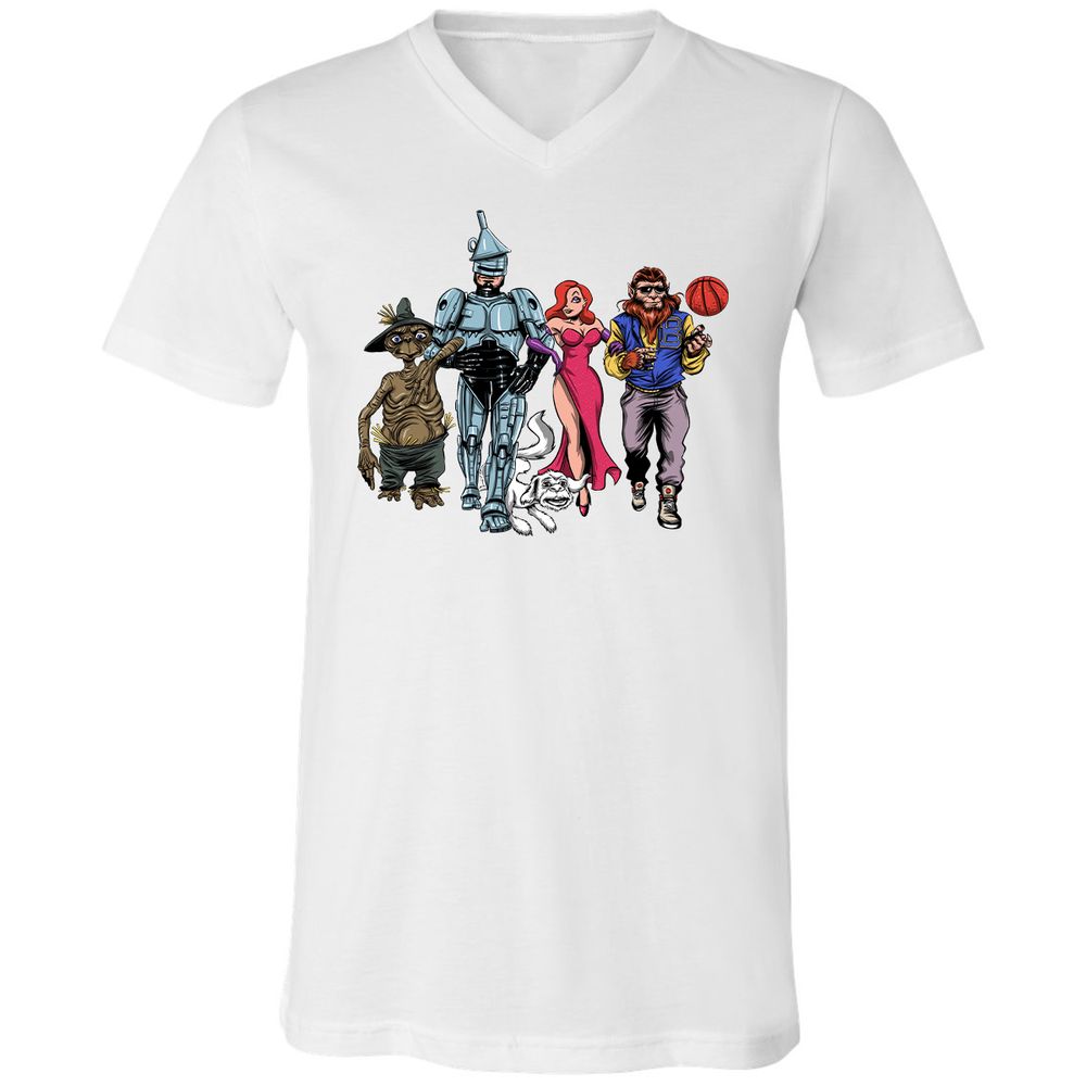 Unisex V-Neck T-Shirt - WKZJNMUW - White - 5