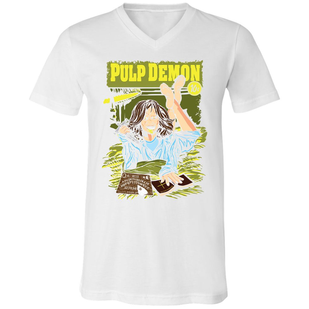 Unisex V-Neck T-Shirt - 51NCX2B6 - White - 5