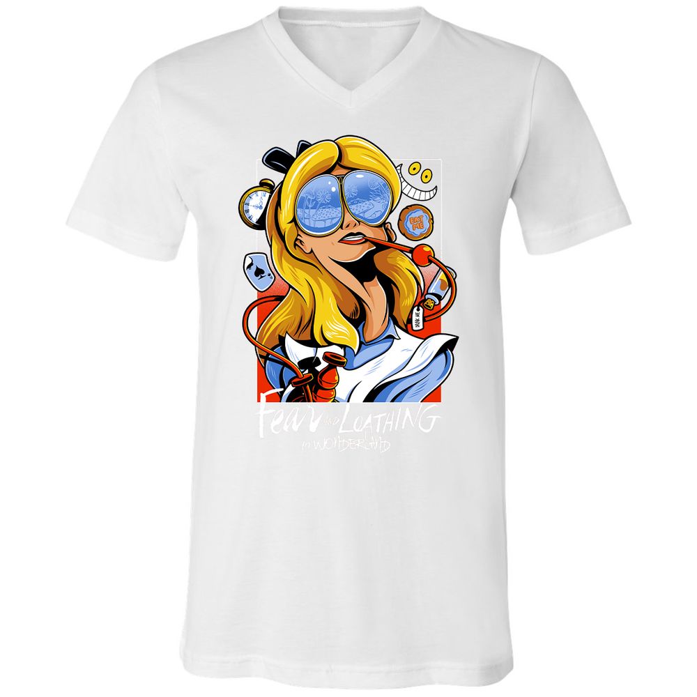 Unisex V-Neck T-Shirt - P7K7CRL8 - White - 5