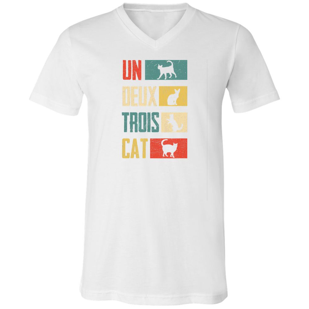 Unisex V-Neck T-Shirt - 3EXCAQLE - White - 5