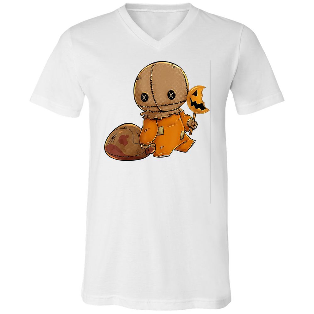 Unisex V-Neck T-Shirt - 91F9BNJZ - White - 5